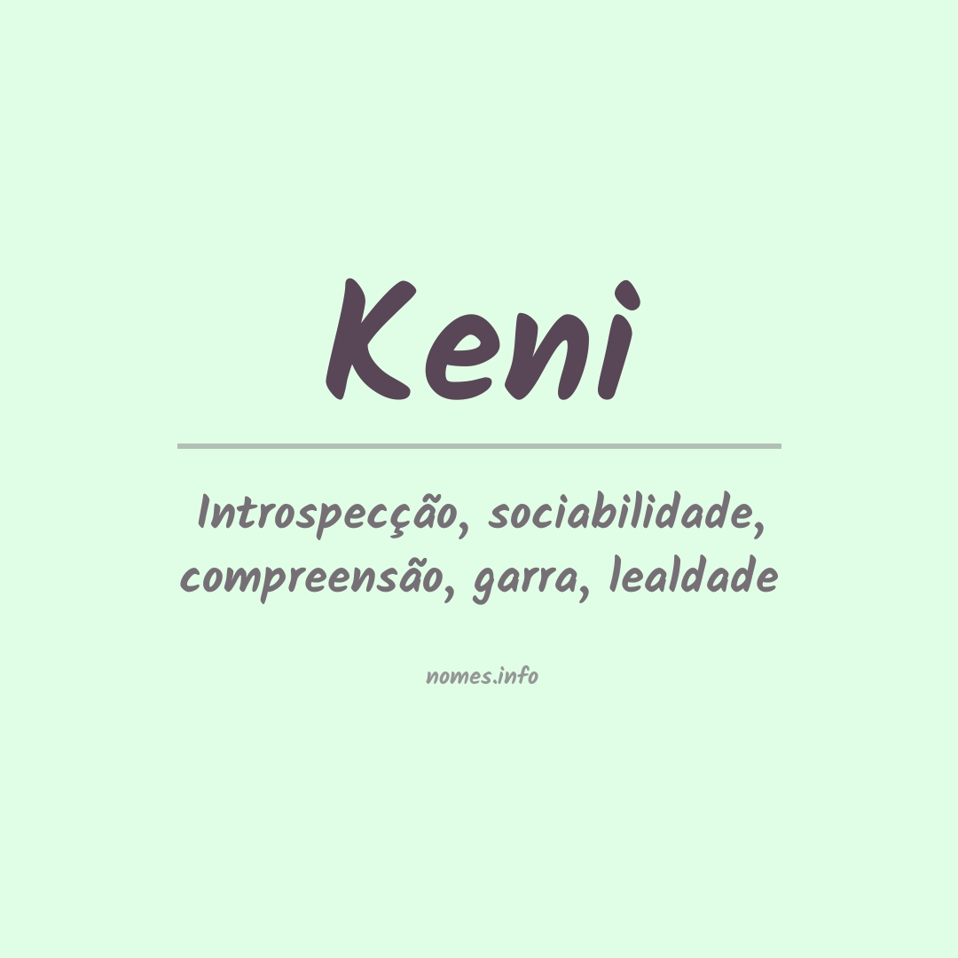 Significado do nome Keni