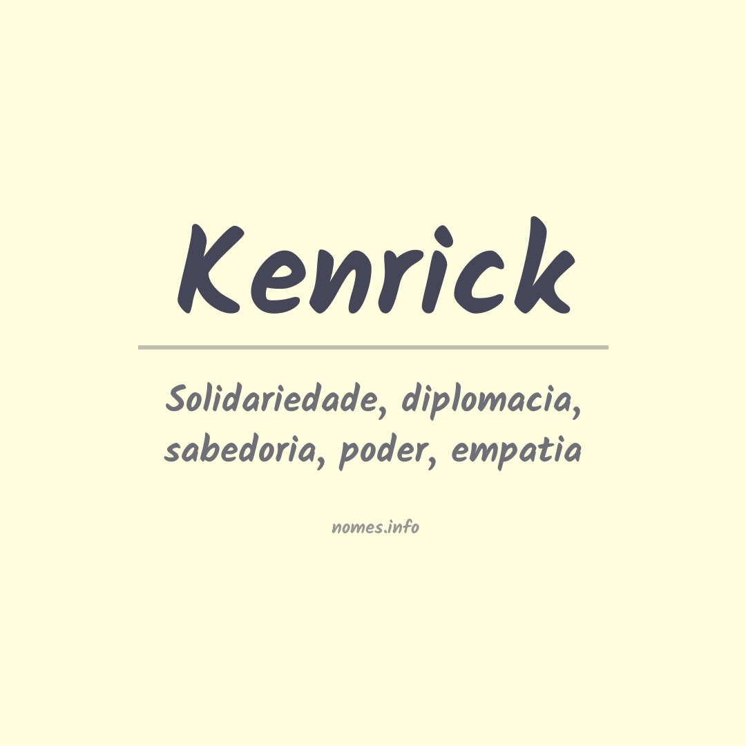 Significado do nome Kenrick