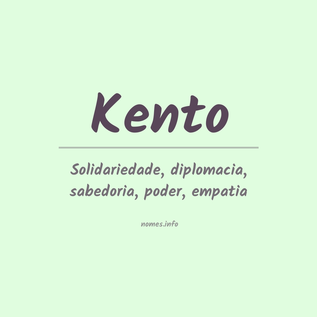 Significado do nome Kento