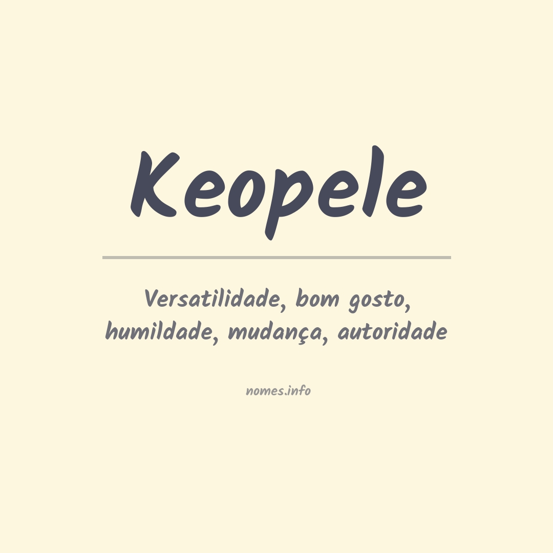 Significado do nome Keopele