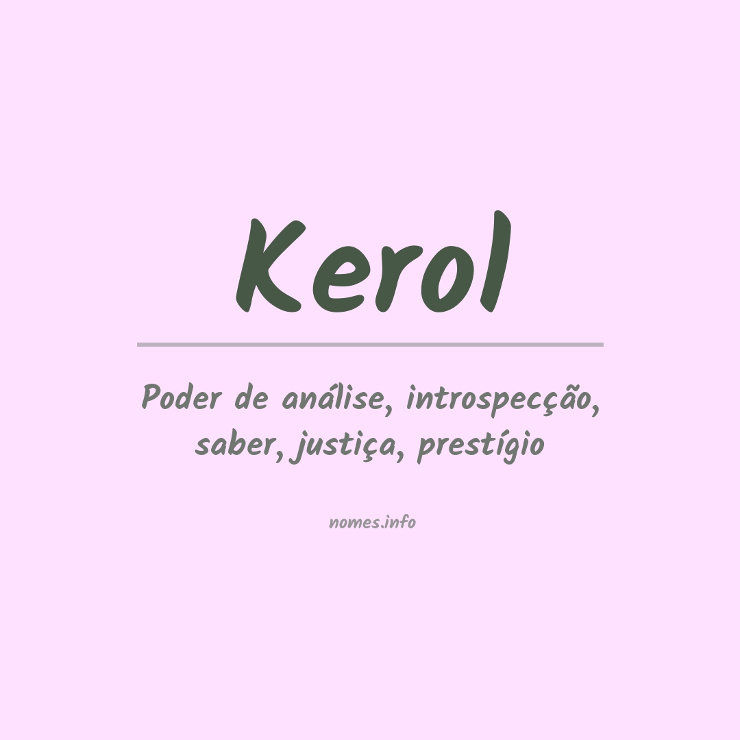 Significado do nome Kerol