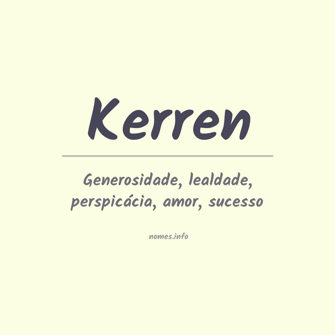 Significado do nome Kerren