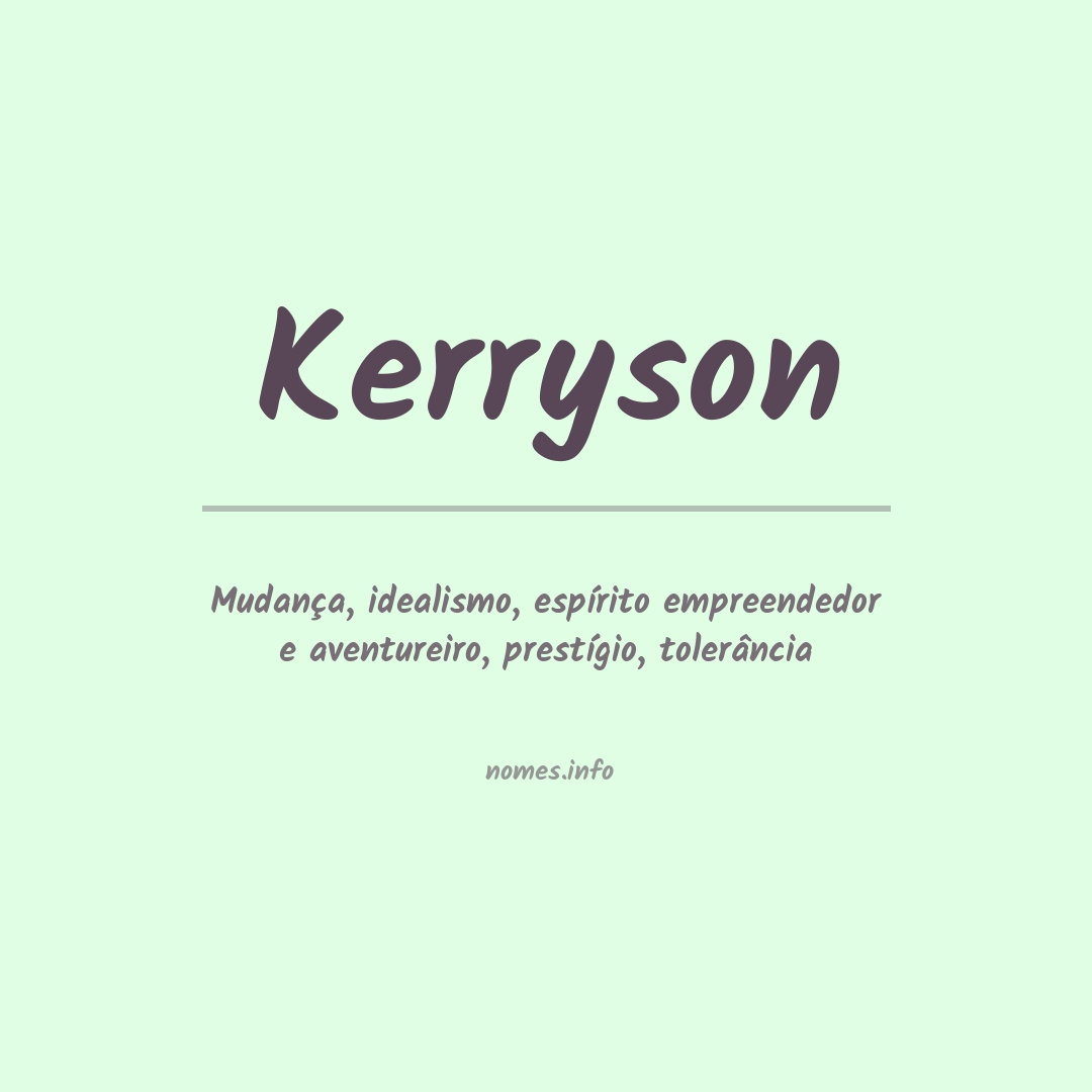 Significado do nome Kerryson