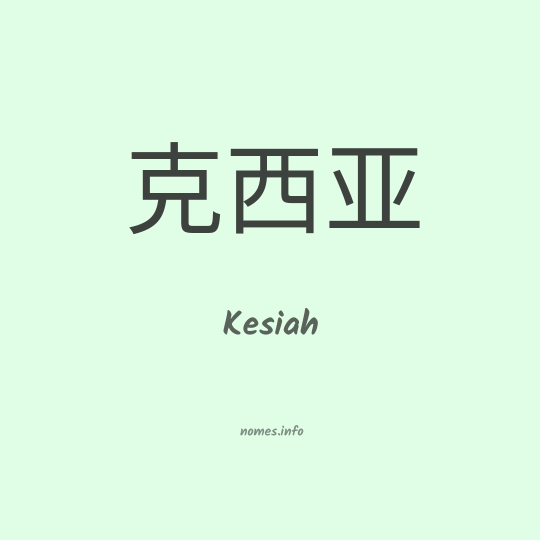 Kesiah em chinês