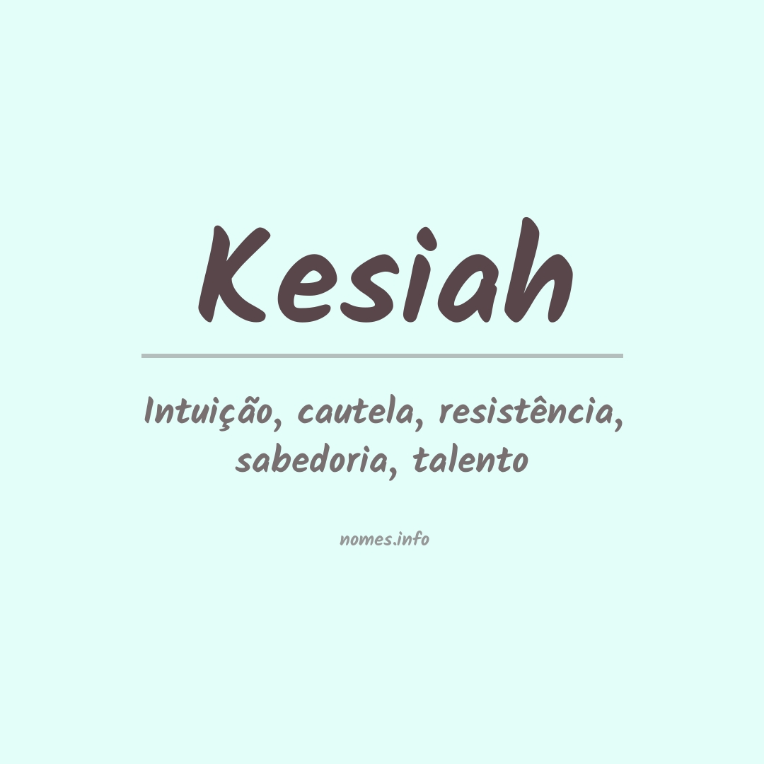 Significado do nome Kesiah