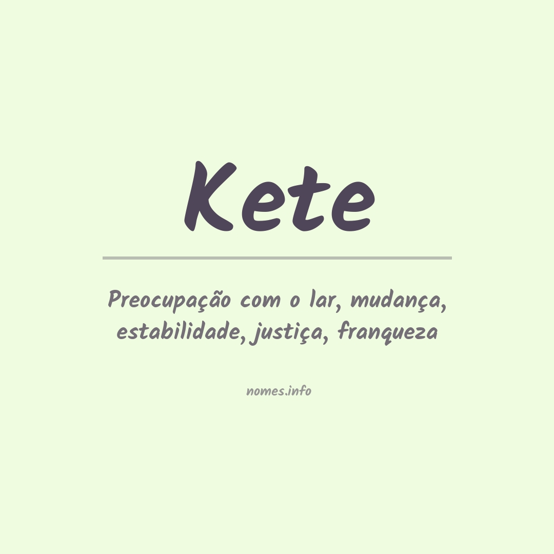 Significado do nome Kete