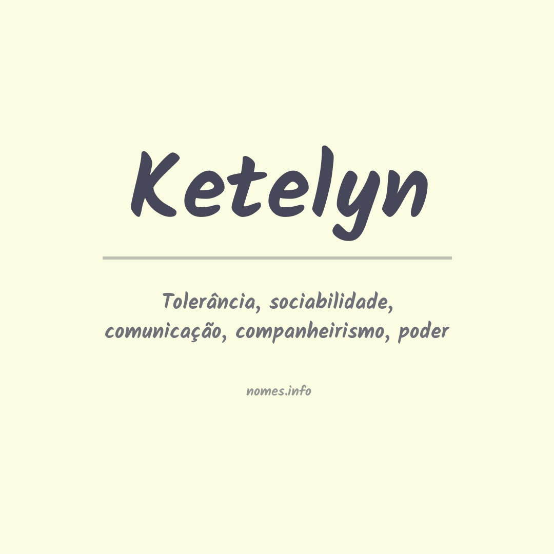 Significado do nome Ketelyn