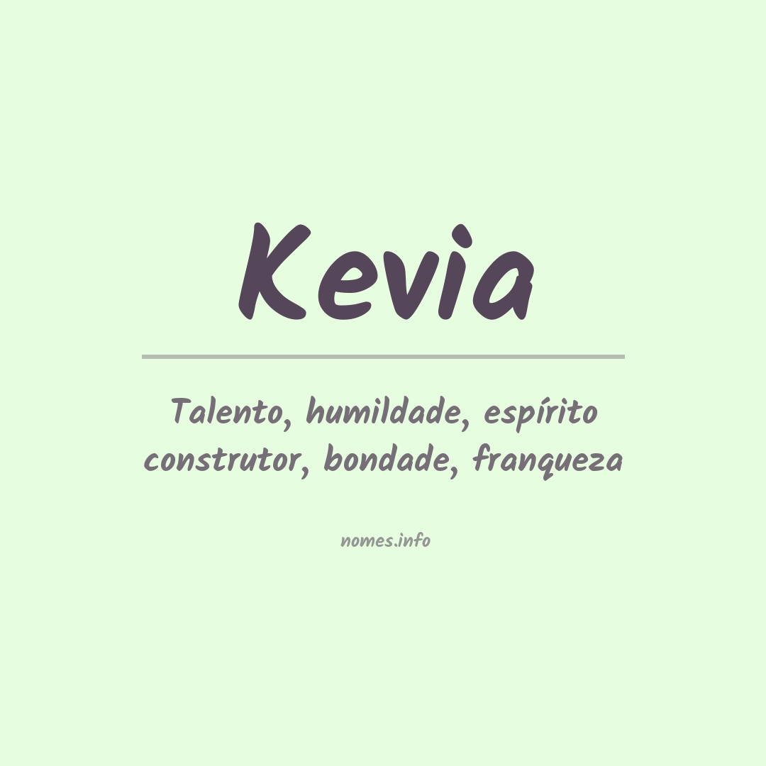 Significado do nome Kevia