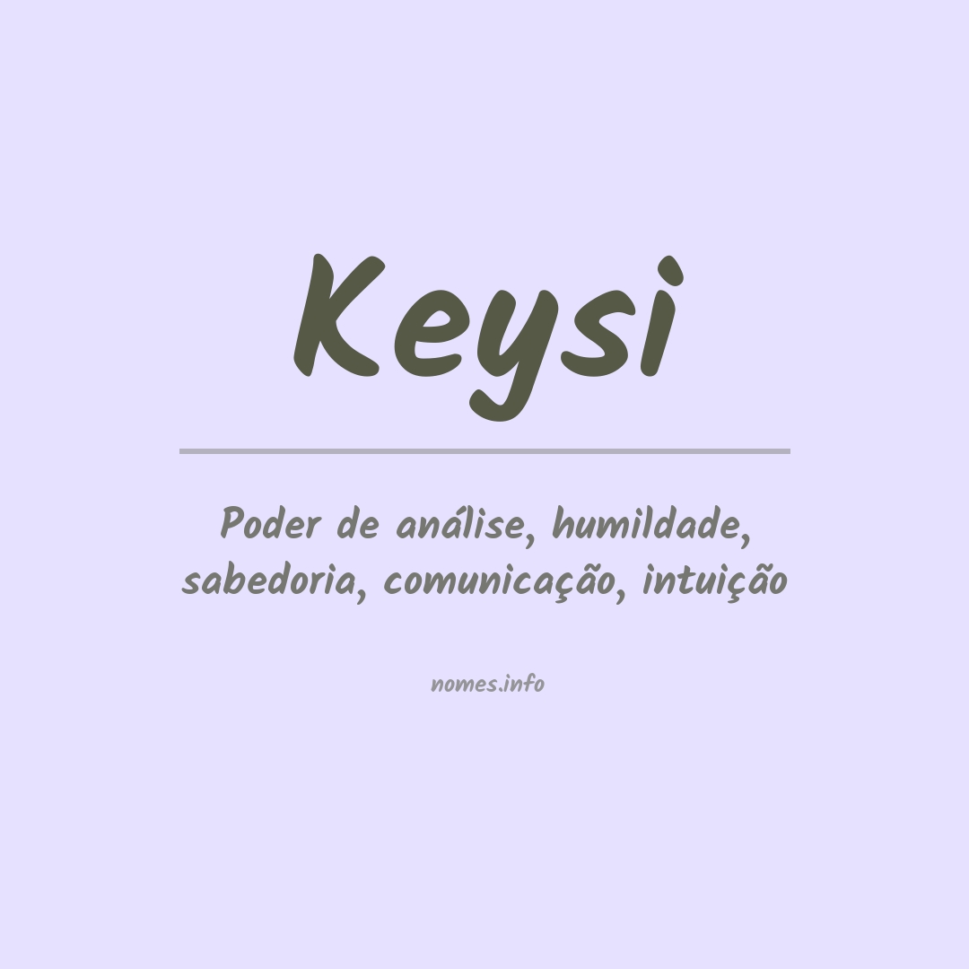 Significado do nome Keysi