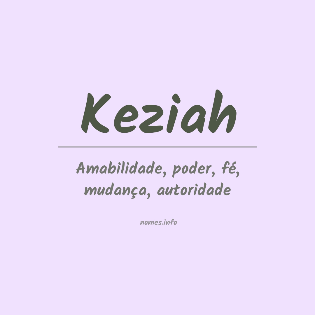 Significado do nome Keziah