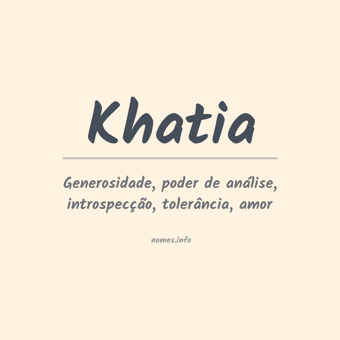 Significado do nome Khatia
