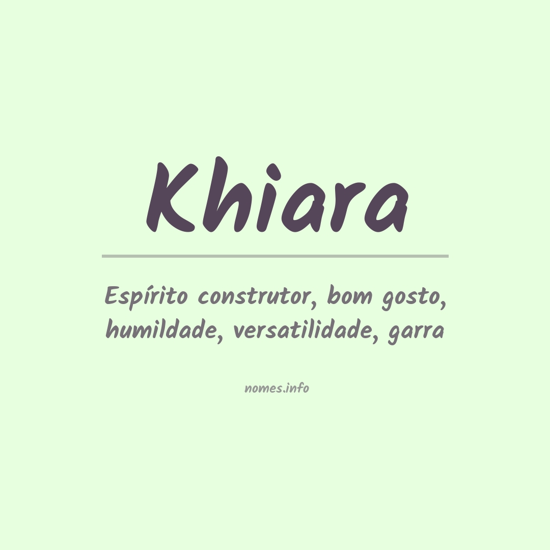 Significado do nome Khiara