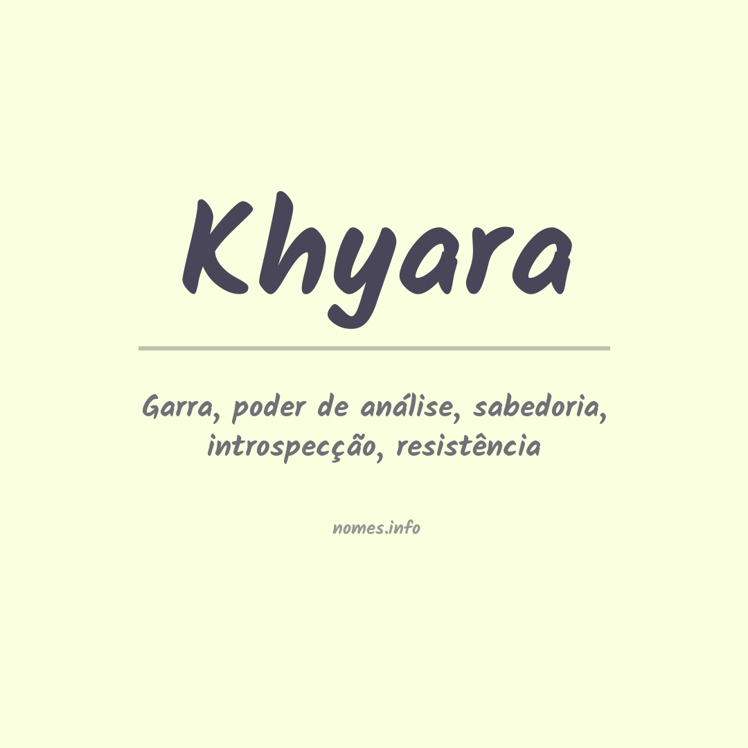 Significado do nome Khyara