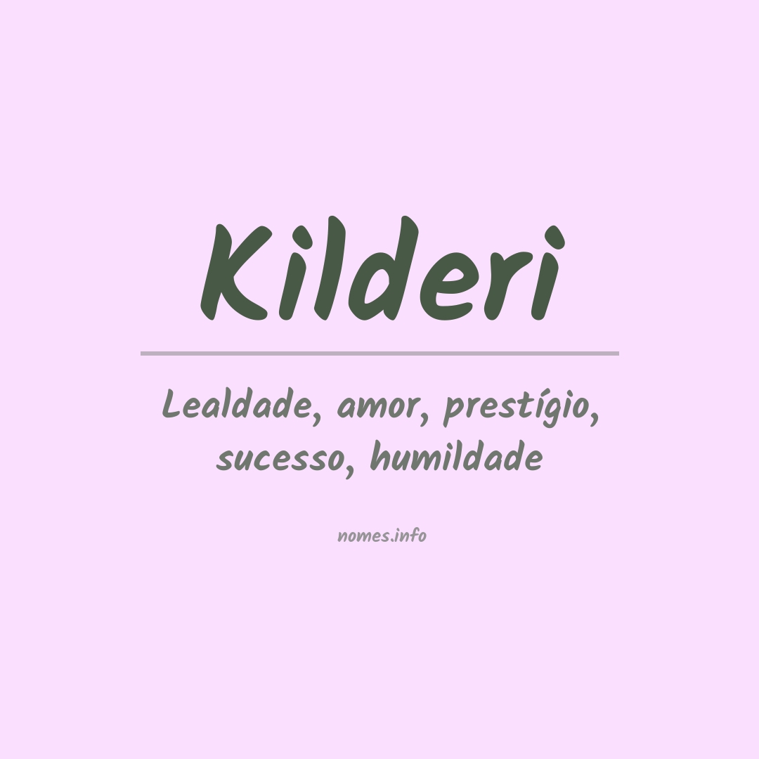 Significado do nome Kilderi