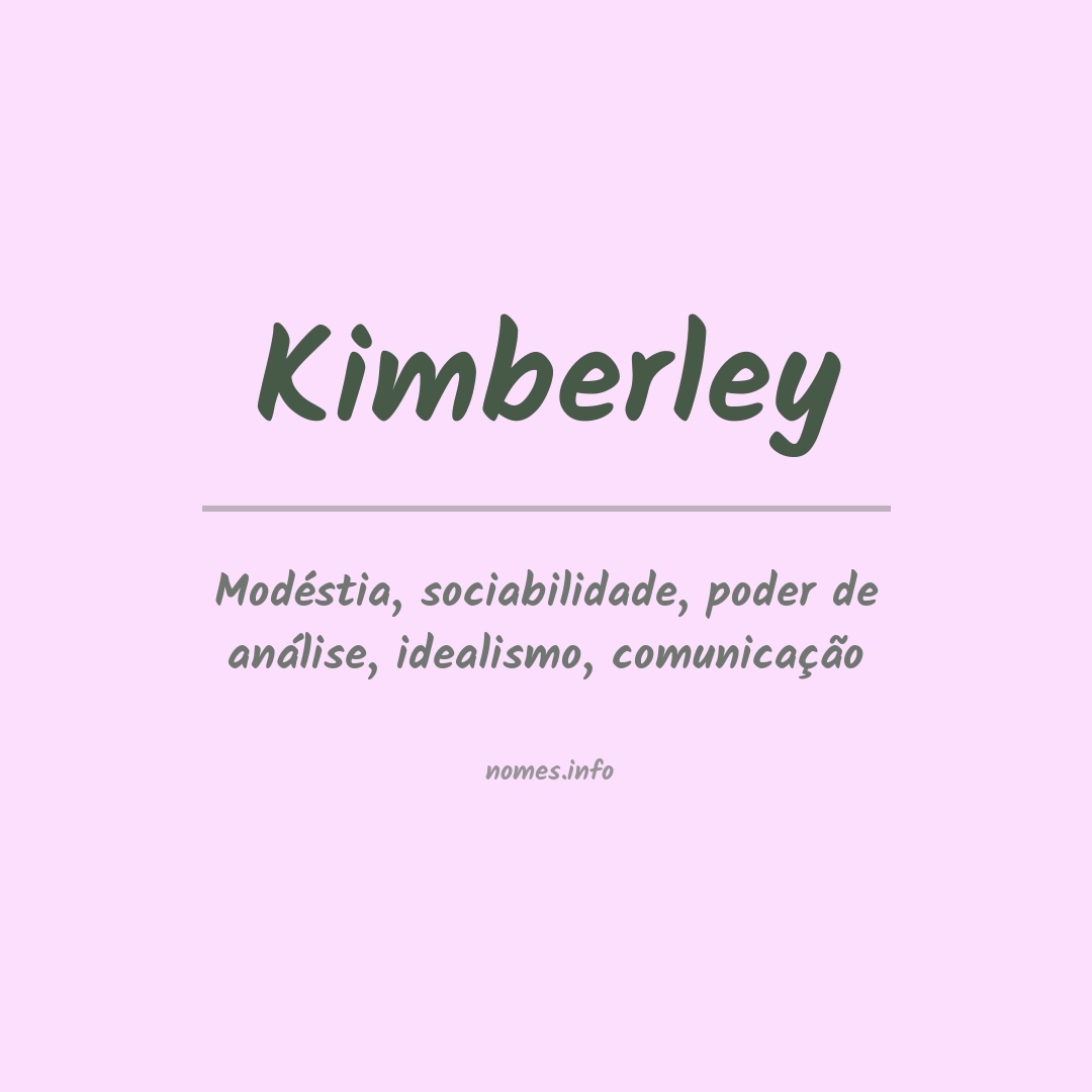 Significado do nome Kimberley