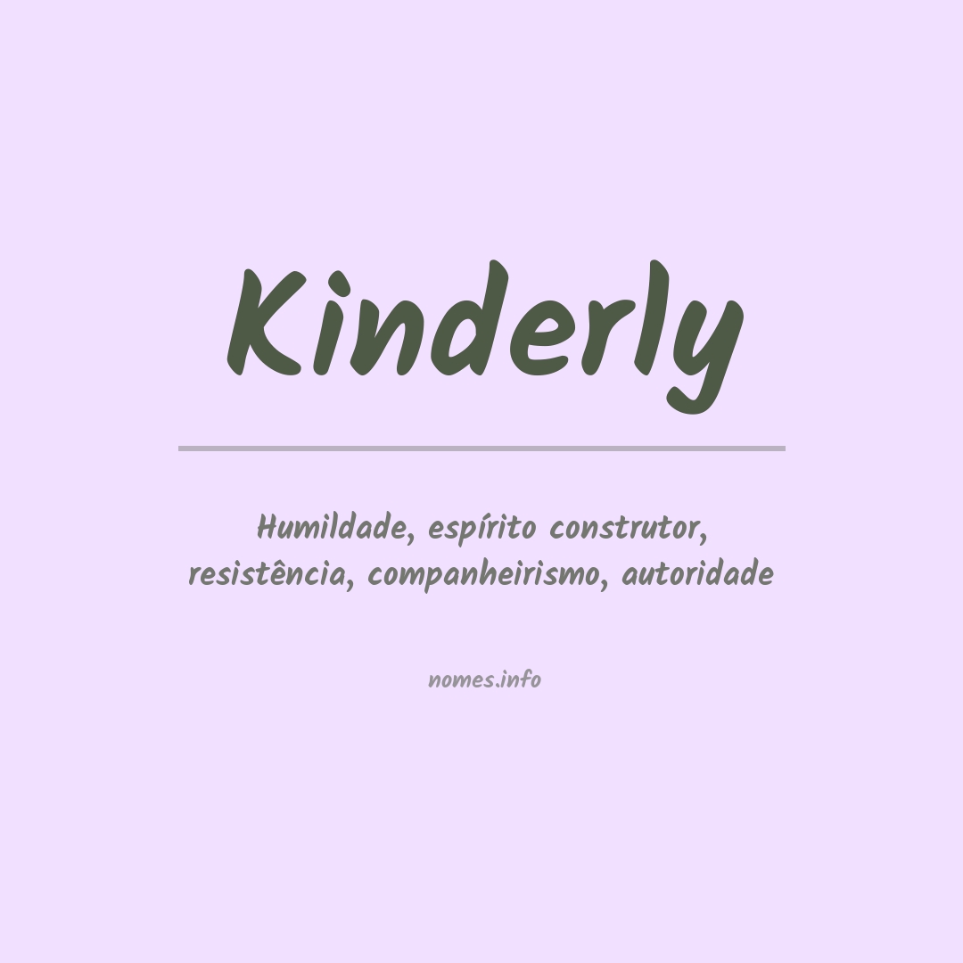 Significado do nome Kinderly