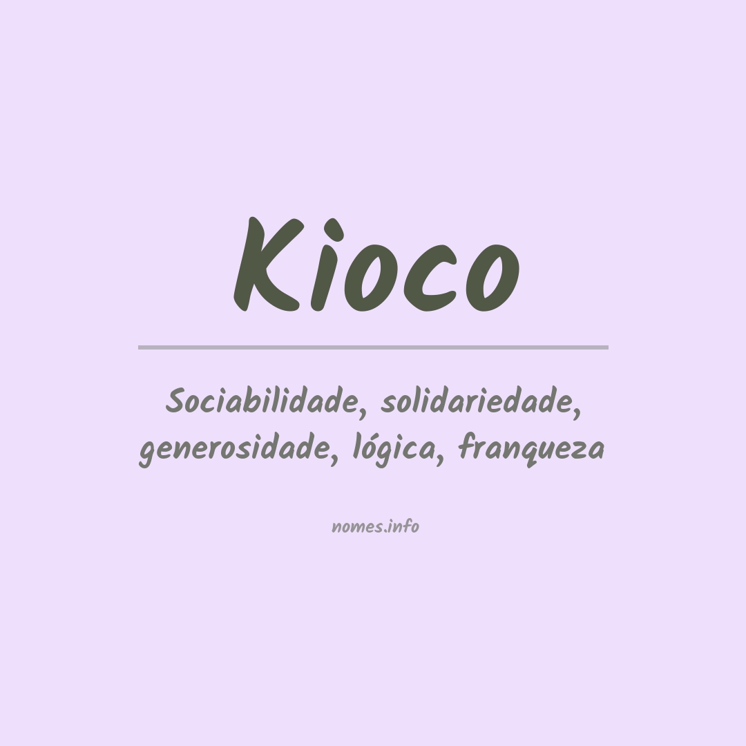 Significado do nome Kioco