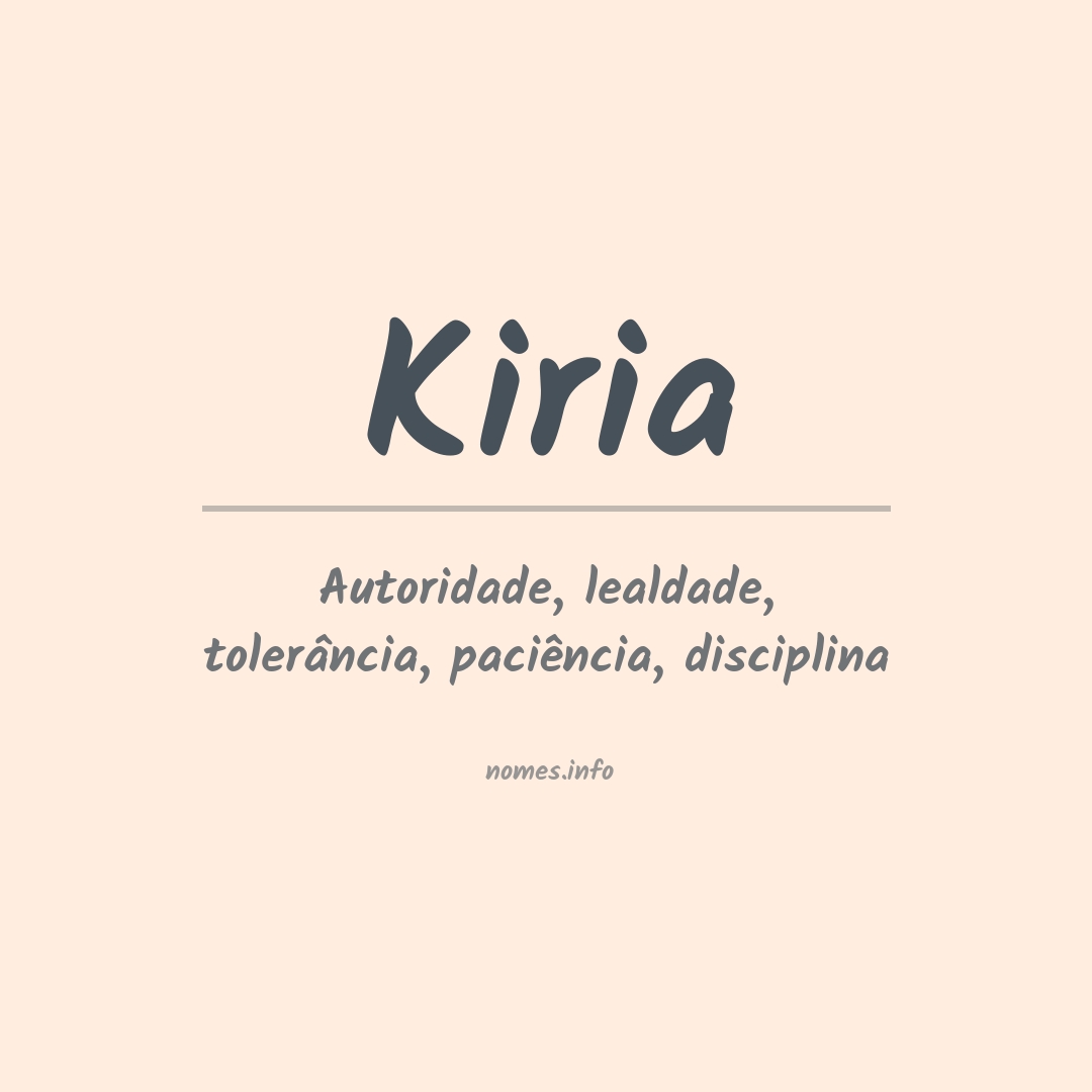 Significado do nome Kiria