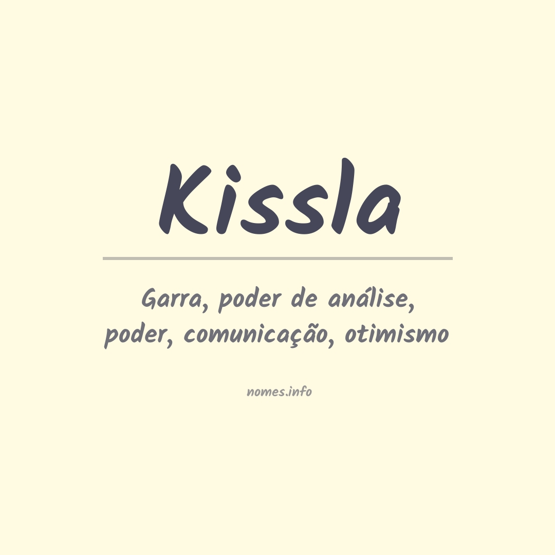 Significado do nome Kissla
