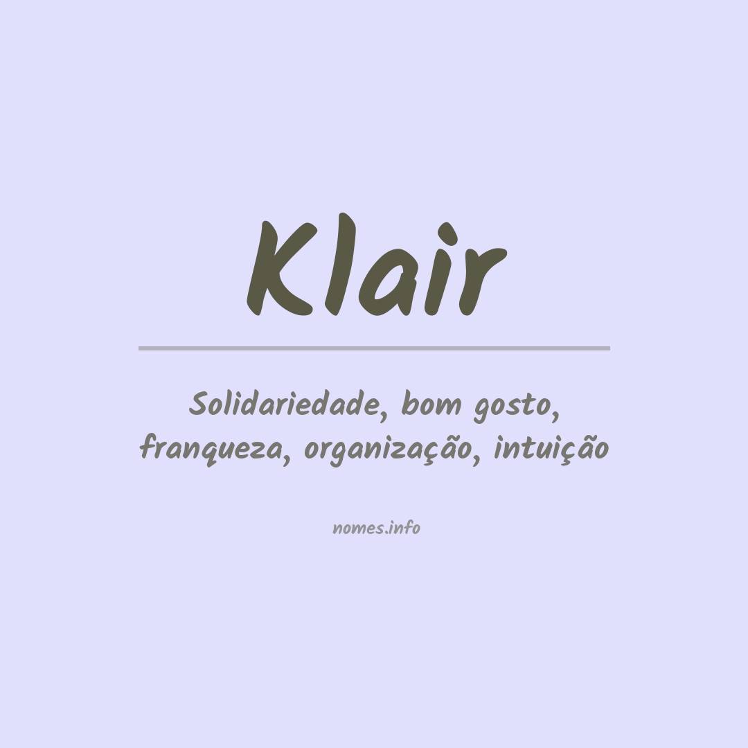 Significado do nome Klair