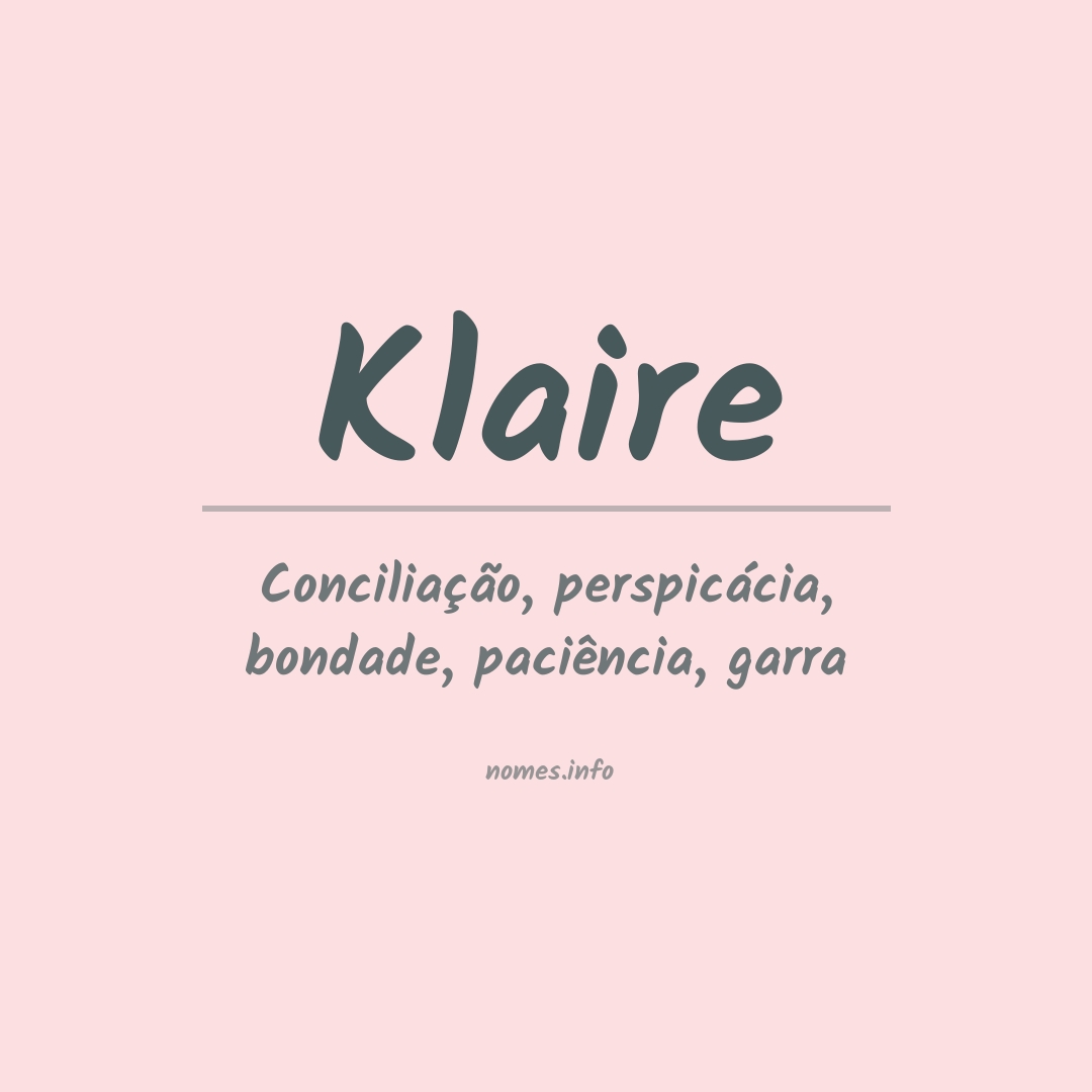 Significado do nome Klaire