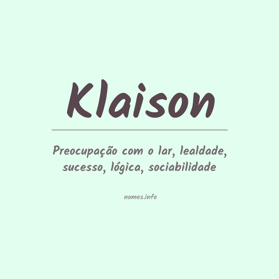 Significado do nome Klaison