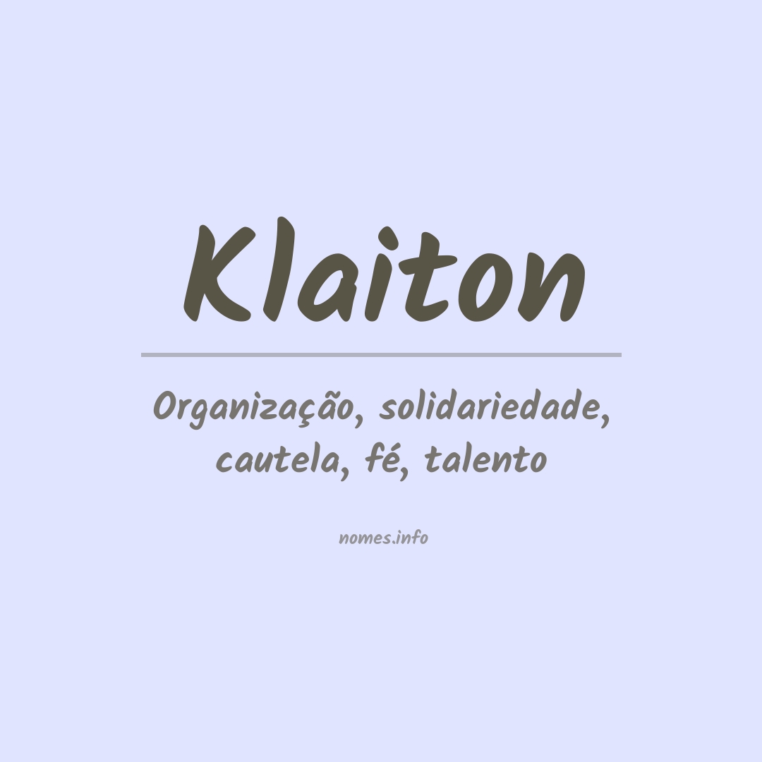 Significado do nome Klaiton