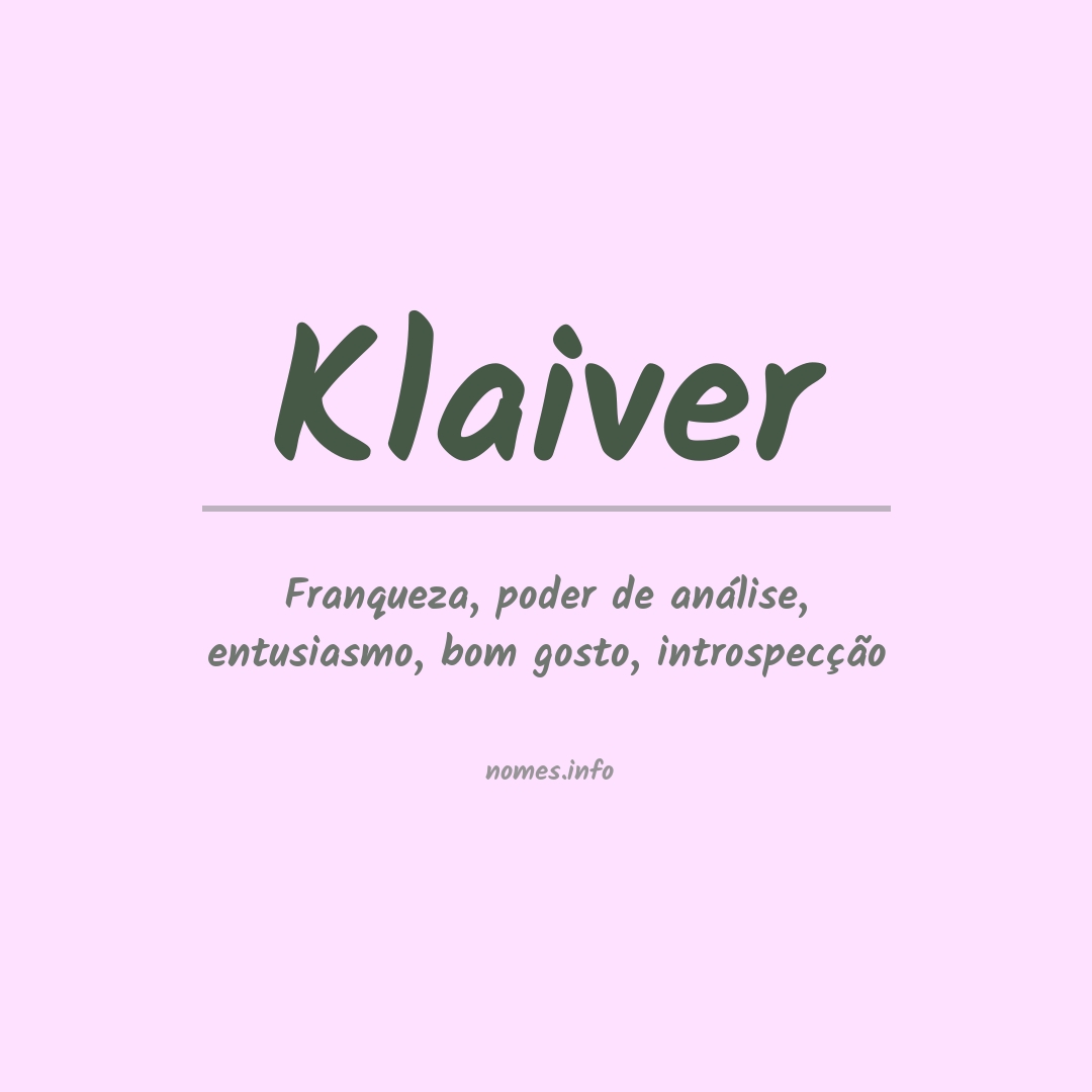 Significado do nome Klaiver