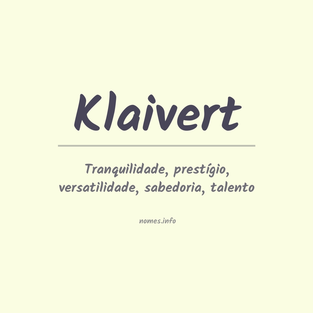 Significado do nome Klaivert