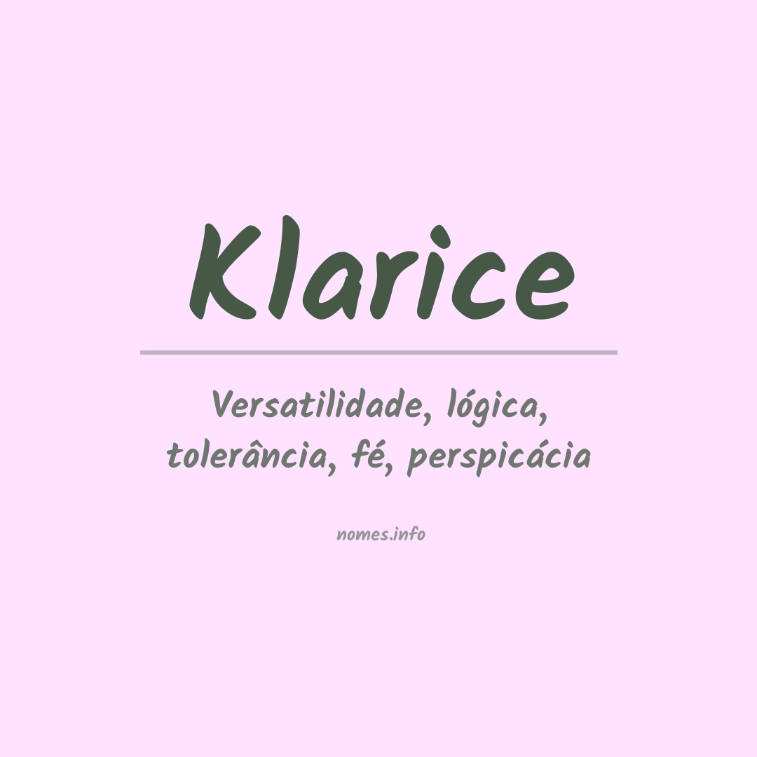 Significado do nome Klarice