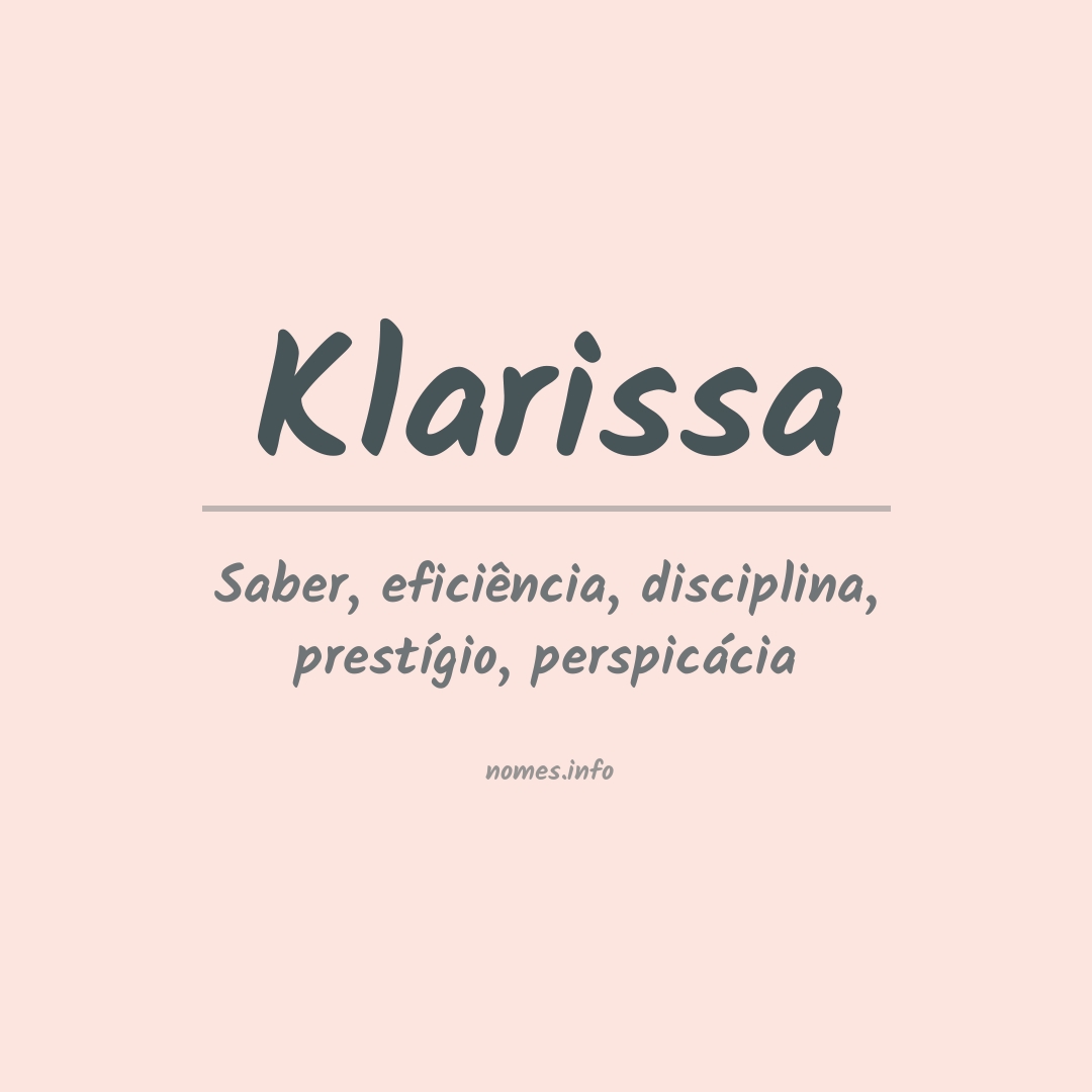 Significado do nome Klarissa