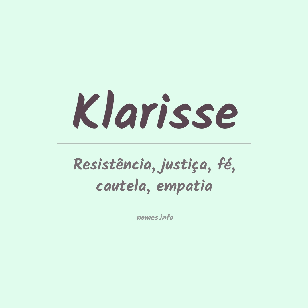 Significado do nome Klarisse