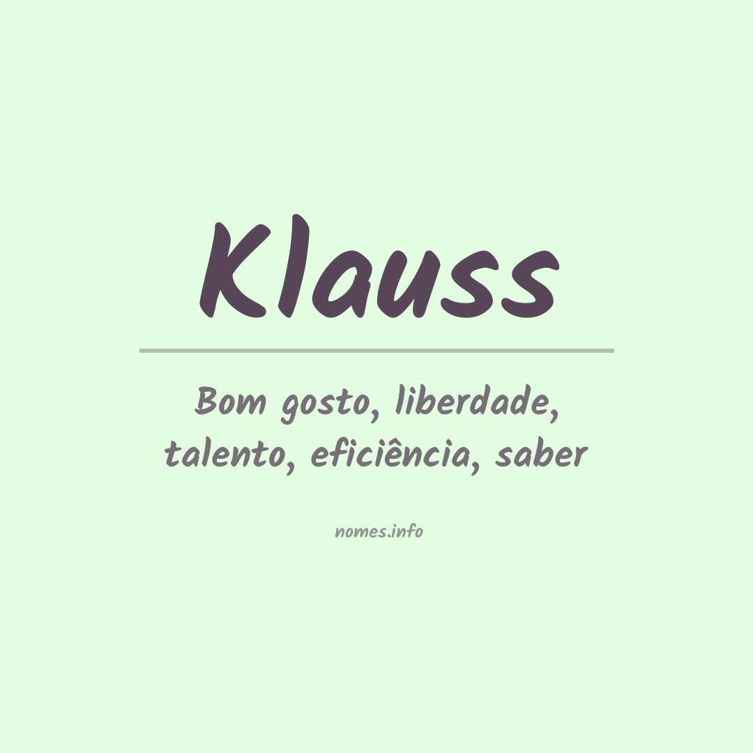 Significado do nome Klauss