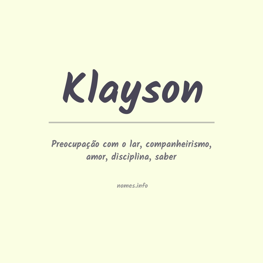 Significado do nome Klayson