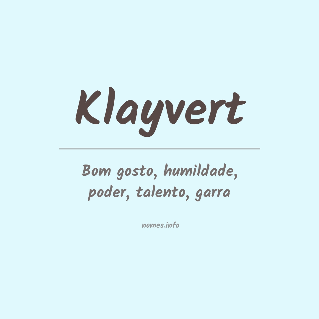 Significado do nome Klayvert