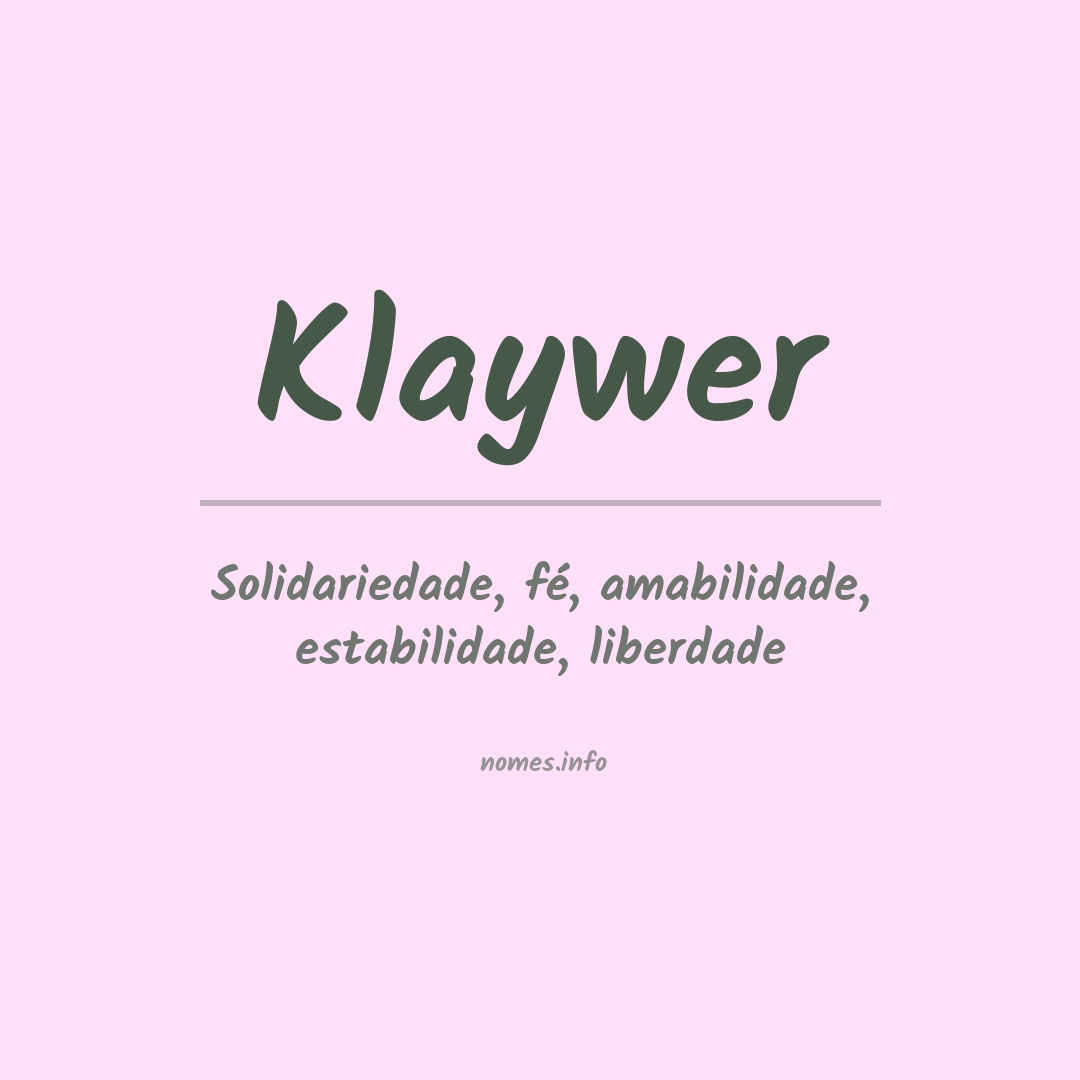Significado do nome Klaywer