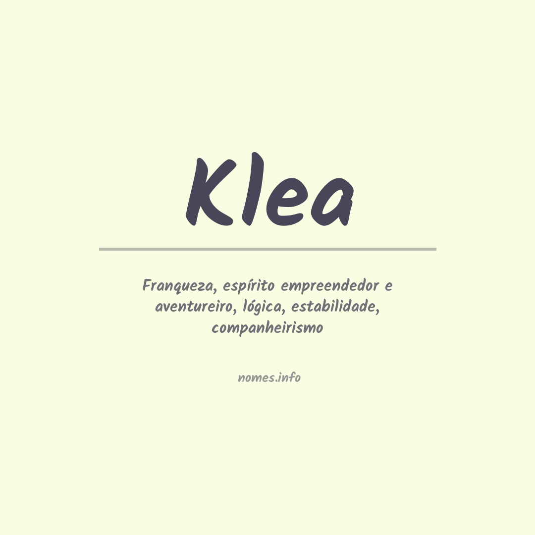Significado do nome Klea