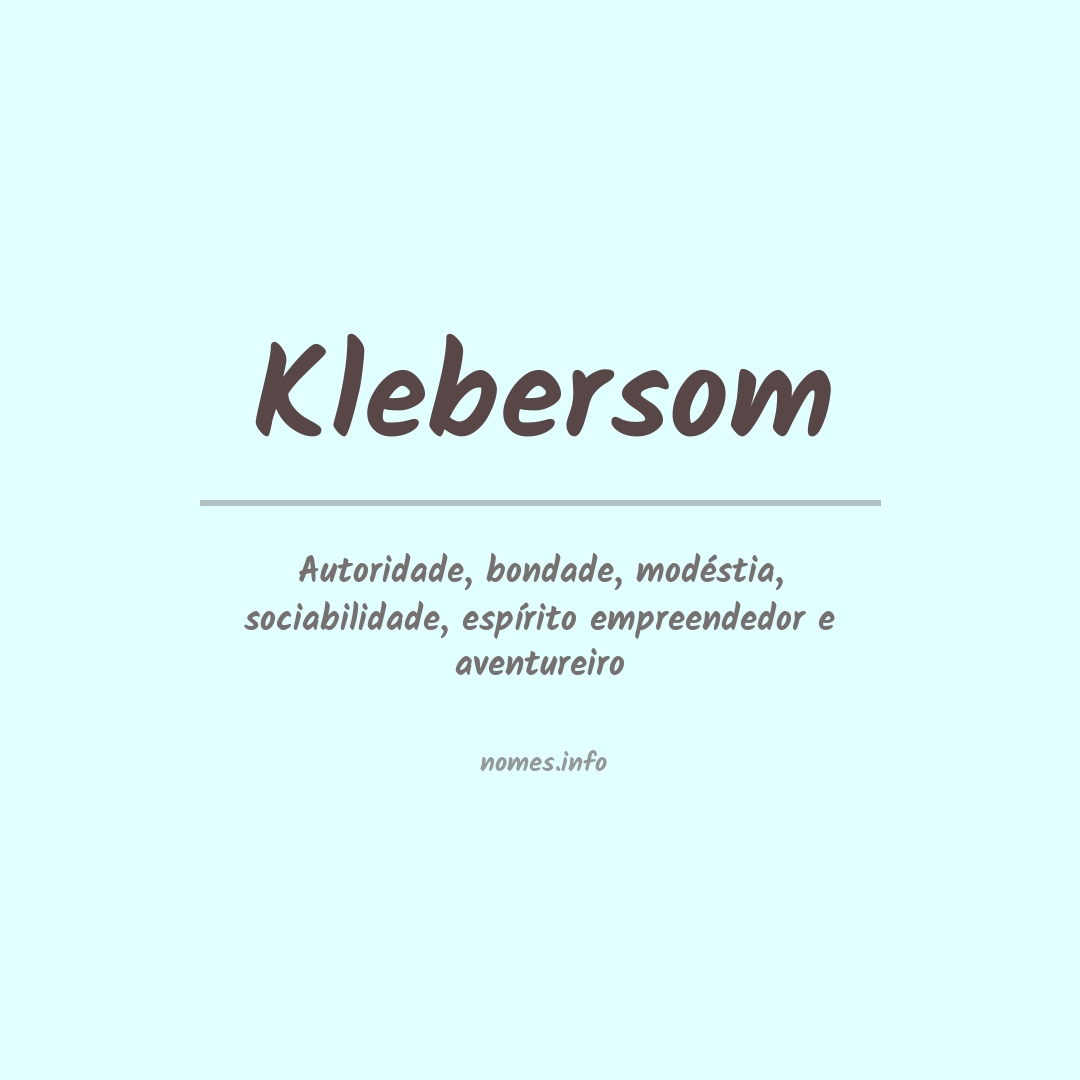 Significado do nome Klebersom