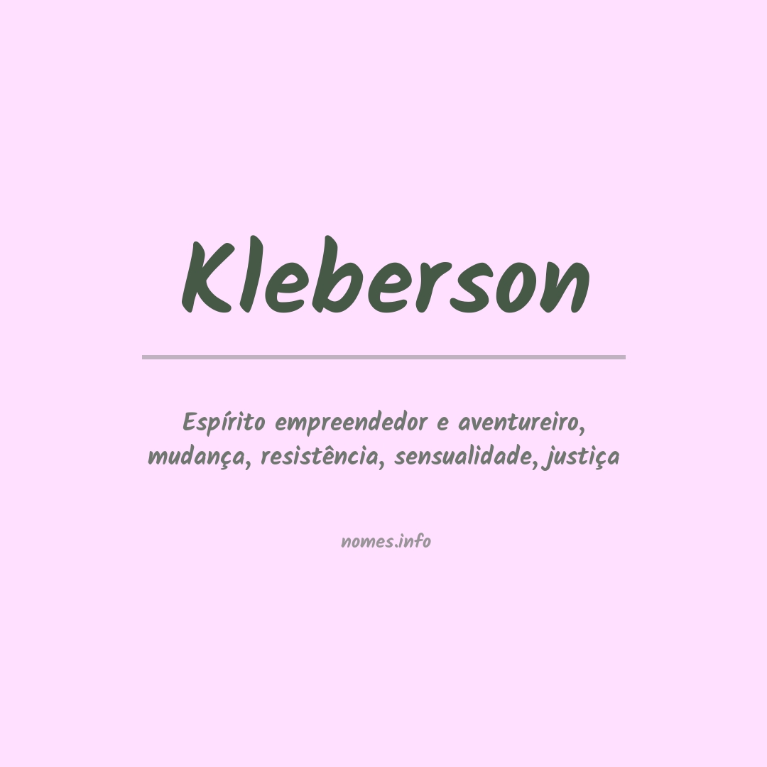 Significado do nome Kleberson