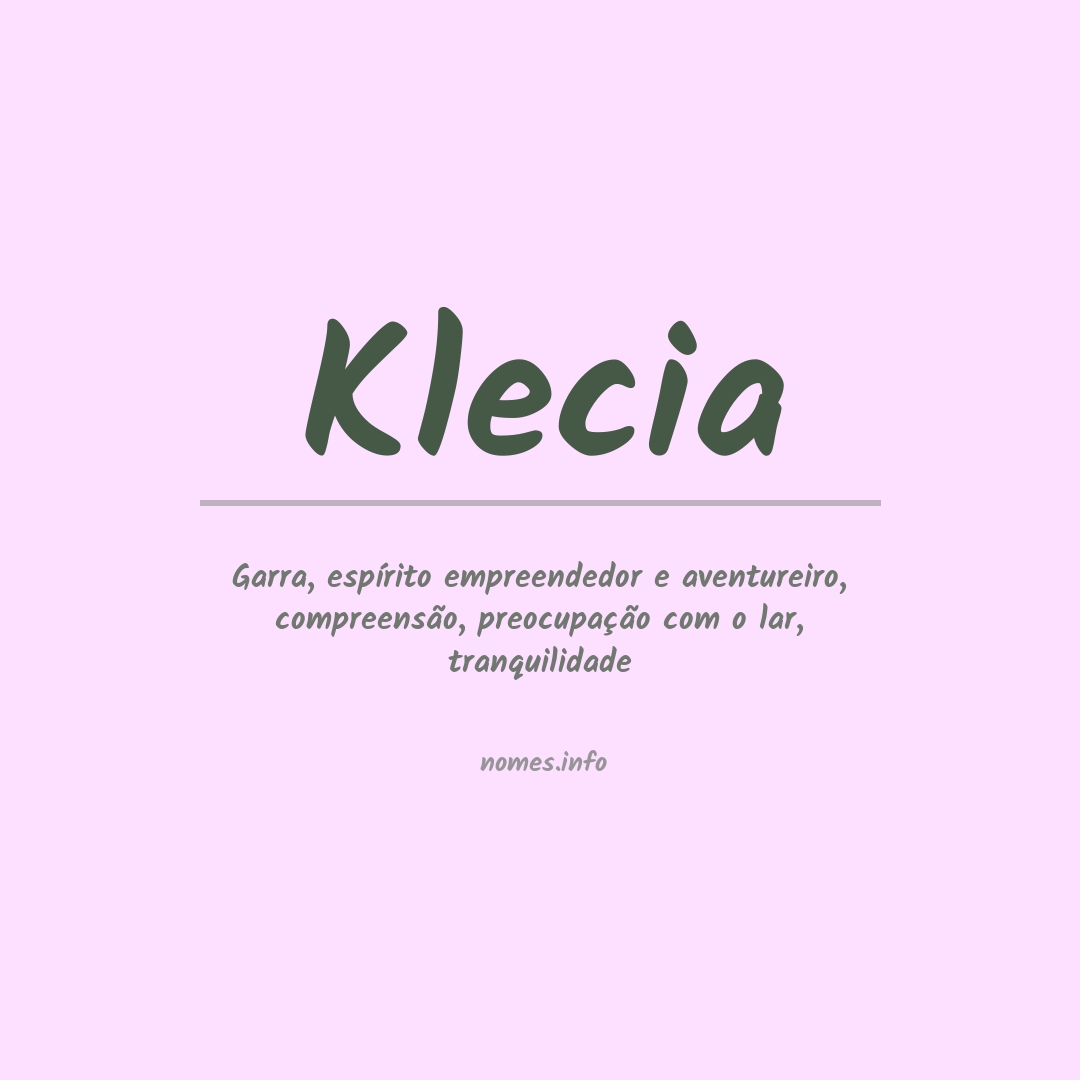 Significado do nome Klecia
