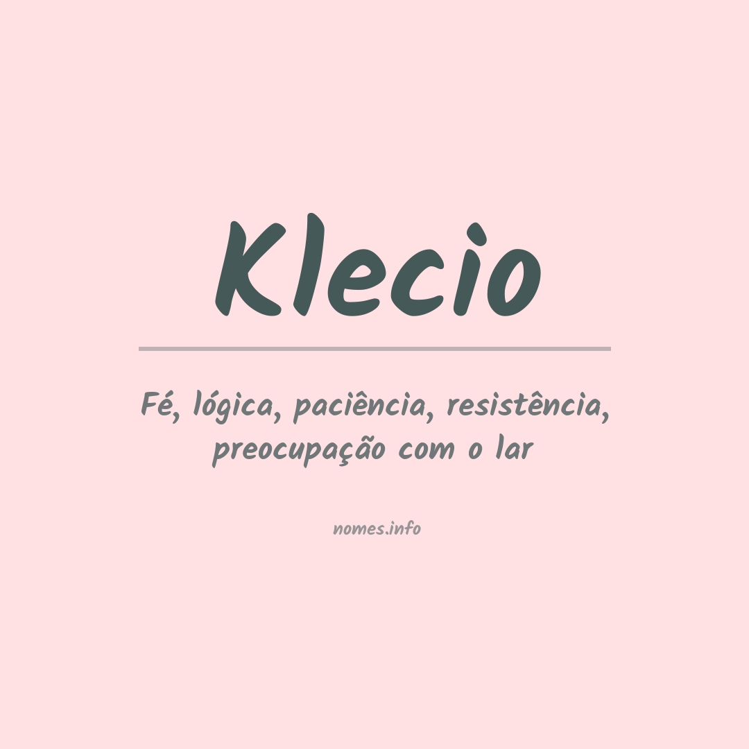 Significado do nome Klecio