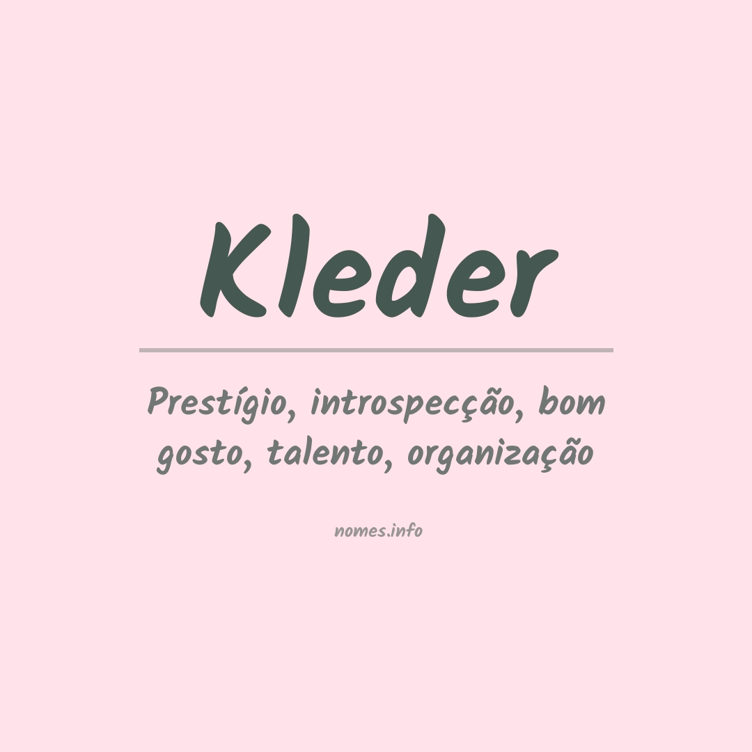 Significado do nome Kleder