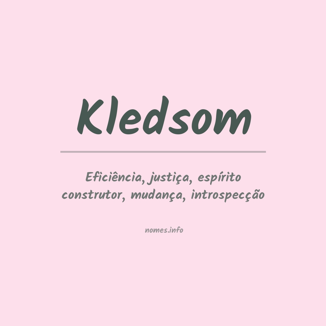 Significado do nome Kledsom