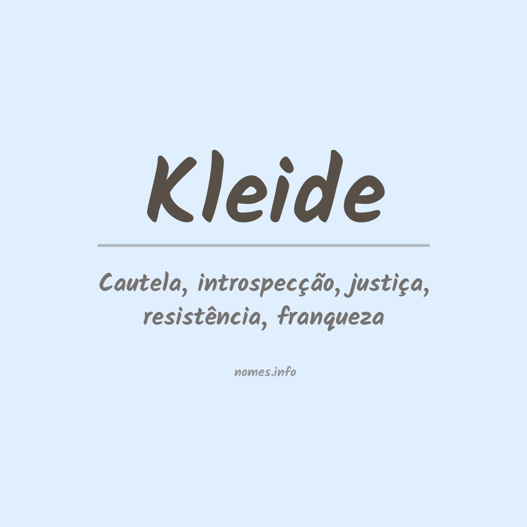 Significado do nome Kleide