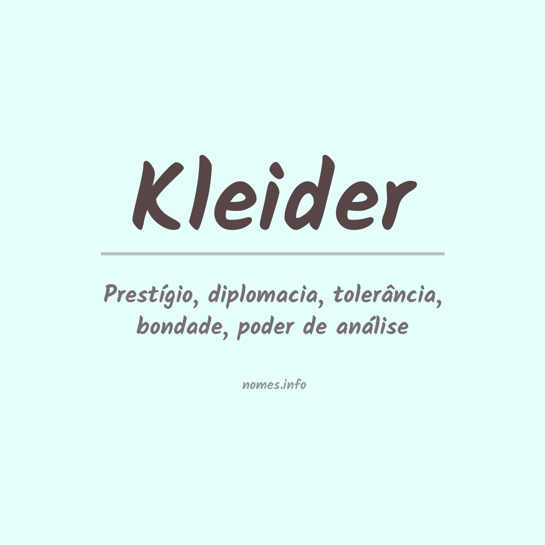 Significado do nome Kleider
