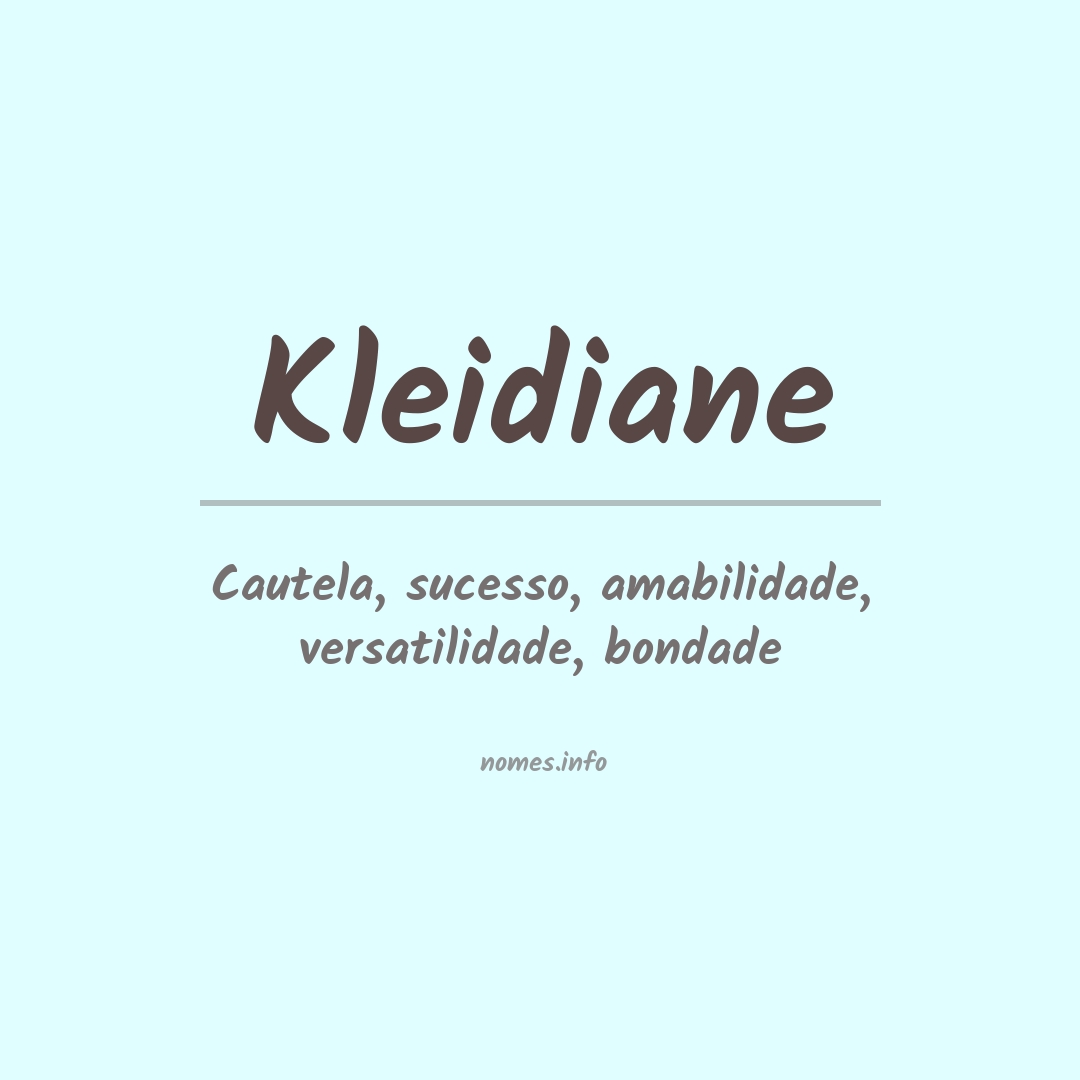 Significado do nome Kleidiane