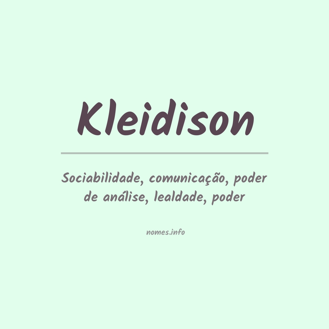 Significado do nome Kleidison