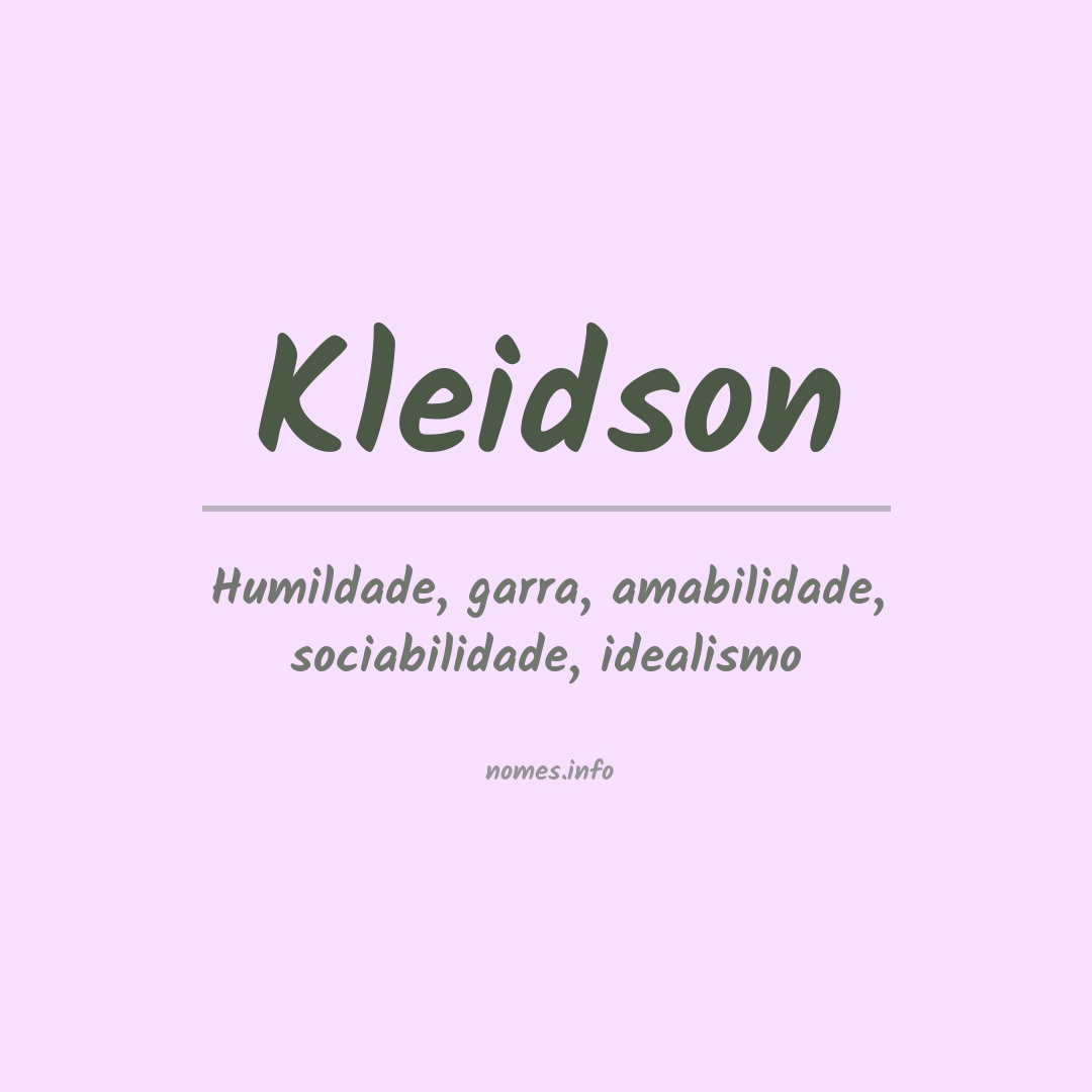 Significado do nome Kleidson