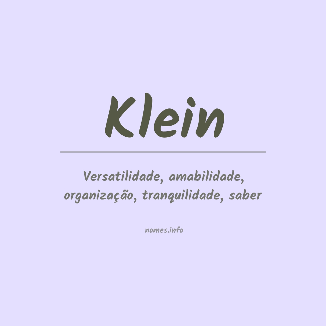 Significado do nome Klein