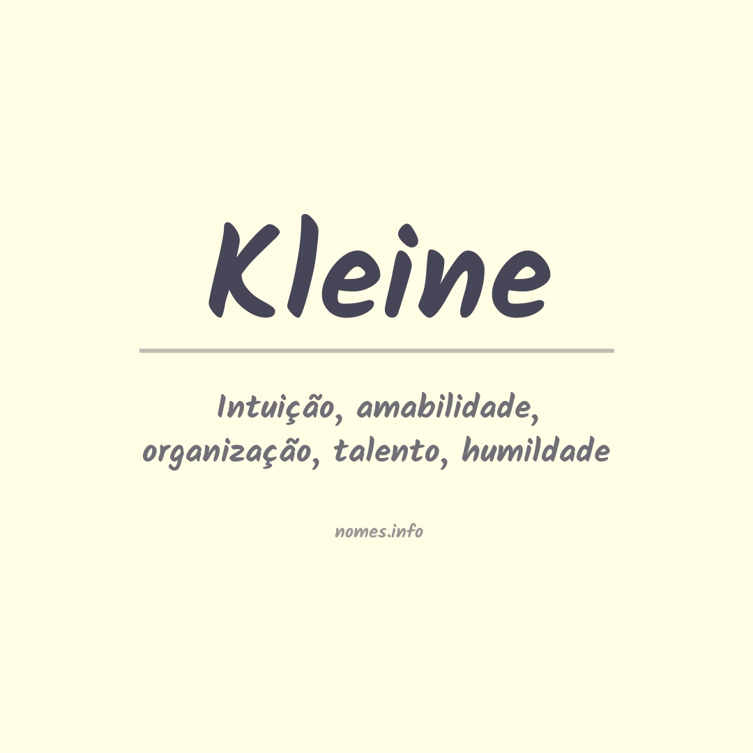 Significado do nome Kleine